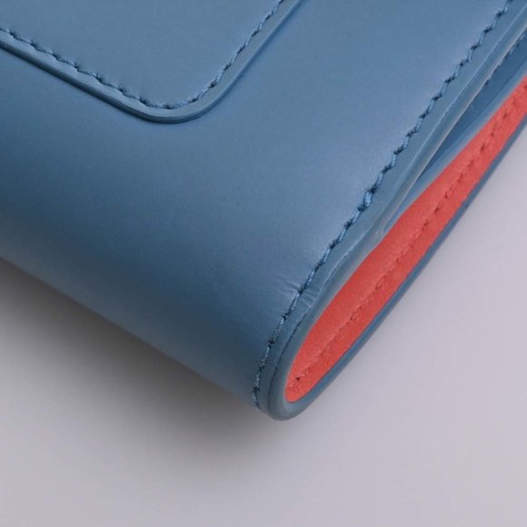 BVLGARI Serpenti Forever Leather Bifold Wallet Blue Ladies - Picture 4 of 10